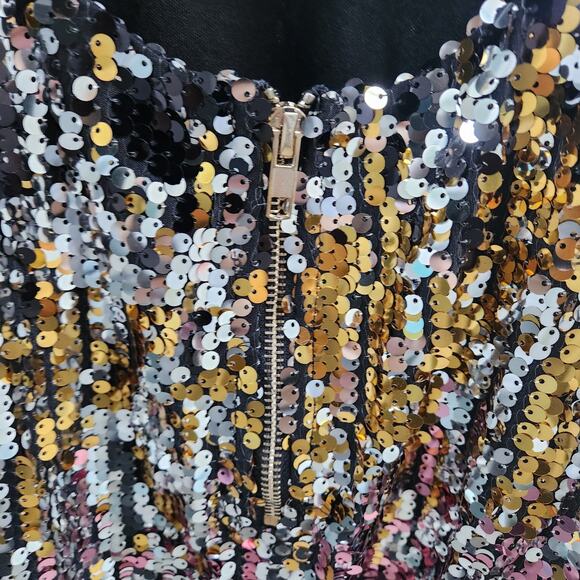 Shop17 Multicolored Strappy Sequin Scoop Tie Back Dress - Picture 8 of 9